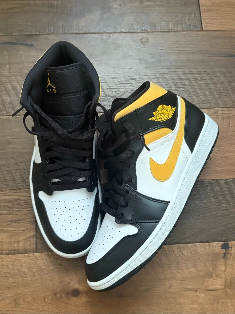Jordan Black White with Gold Jumpman High-Top Sneakers